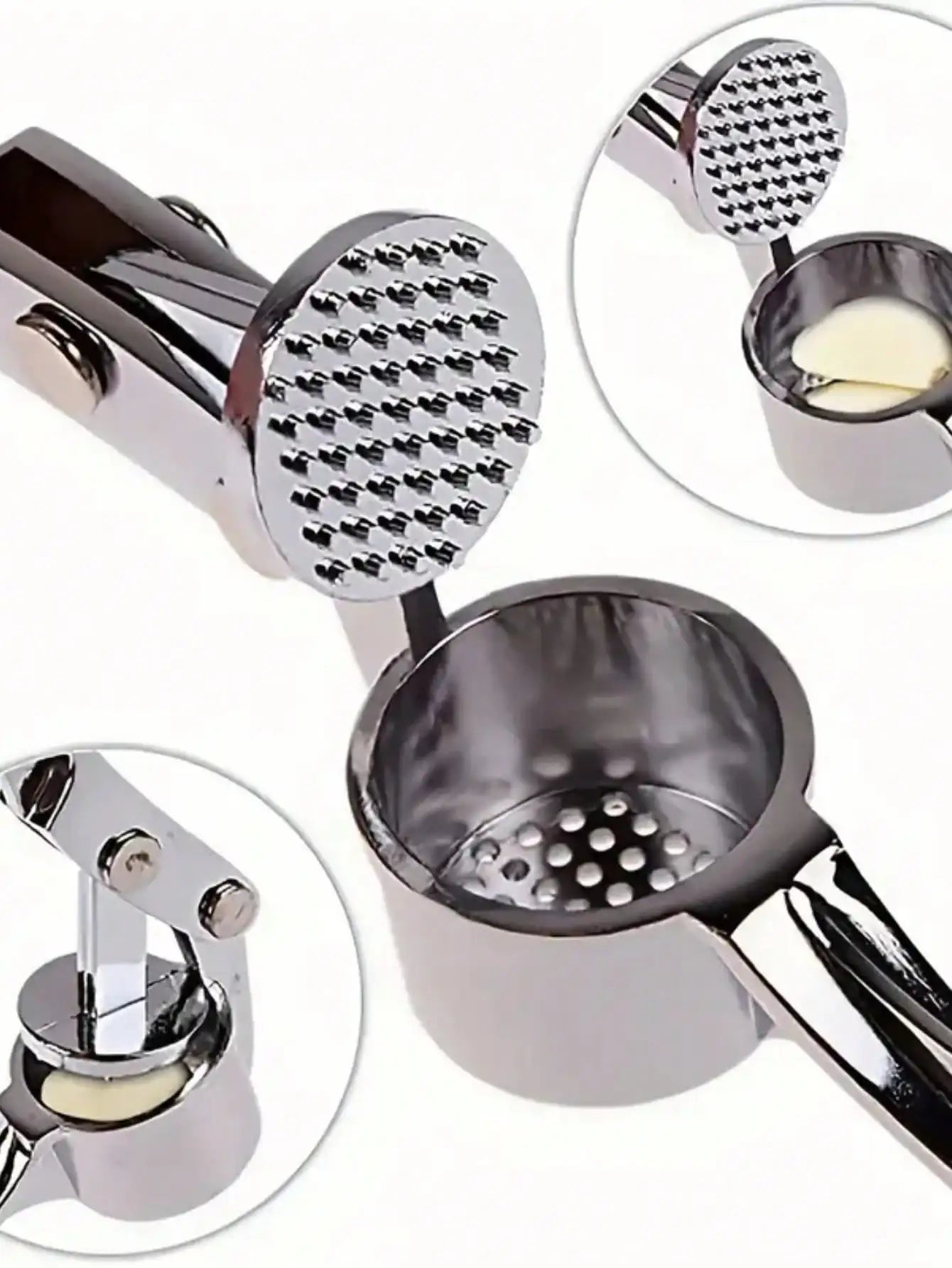 Premium Garlic Press – Stainless Steel Garlic Crusher & Ginger Mincer